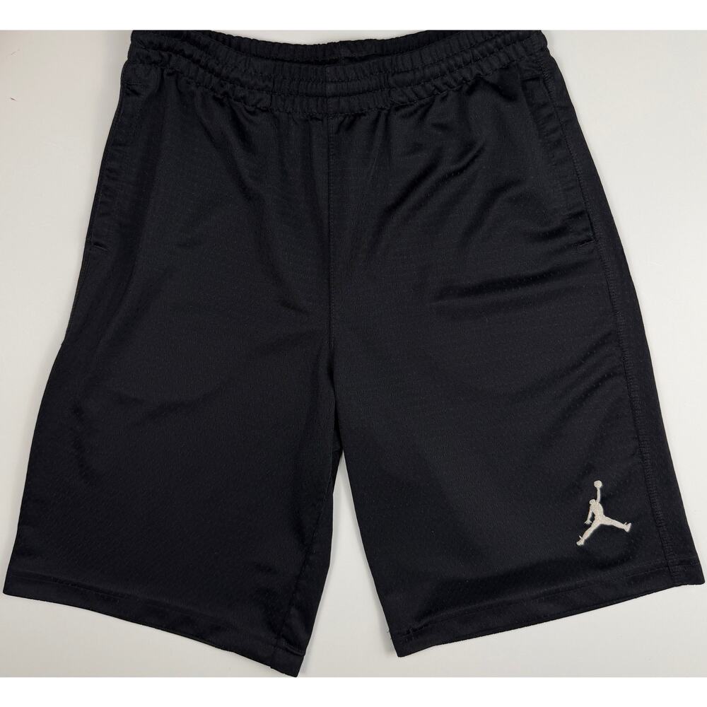 Nike Air Jordan Boys Black Mesh Athletic Basketball Shorts Youth Large